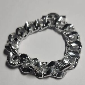 Germany Silver Tone Bracelet With Toggle Clasp